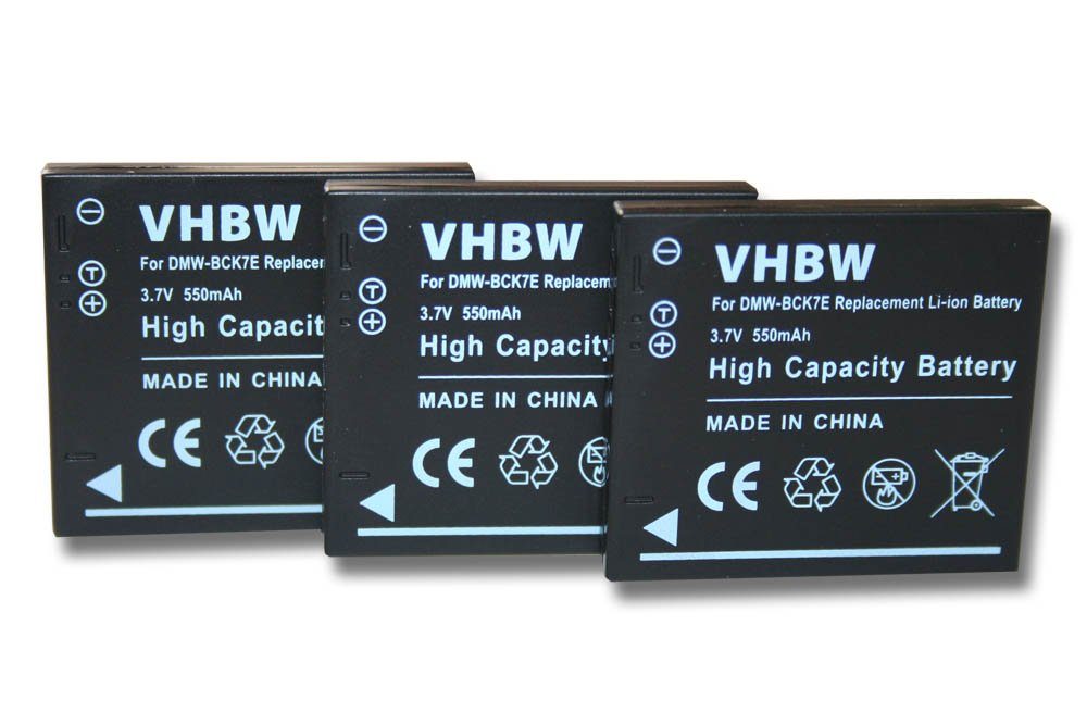 vhbw Kamera-Akku Baugleiche VW-BCK7 für Li-Ion) (550mAh, 3,7V, für Originalteilebezeichnung / NCA-YN101G, Kompakt Ersatz 550 Kamera mAh NCA-YN101H, Panasonic Foto