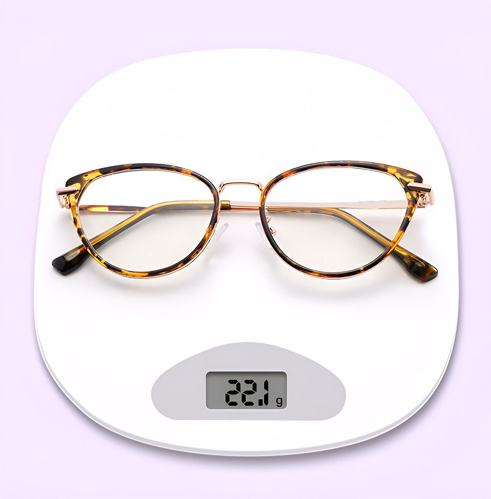 PACIEA Brille Ohne Sehstärke Damen Cat Eye Anti Blaulicht Metall Computerbrille