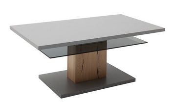 MCA furniture Couchtisch Couchtisch Sevilla, mit Glasablage, Arktis grau / Risseiche (No-Set)