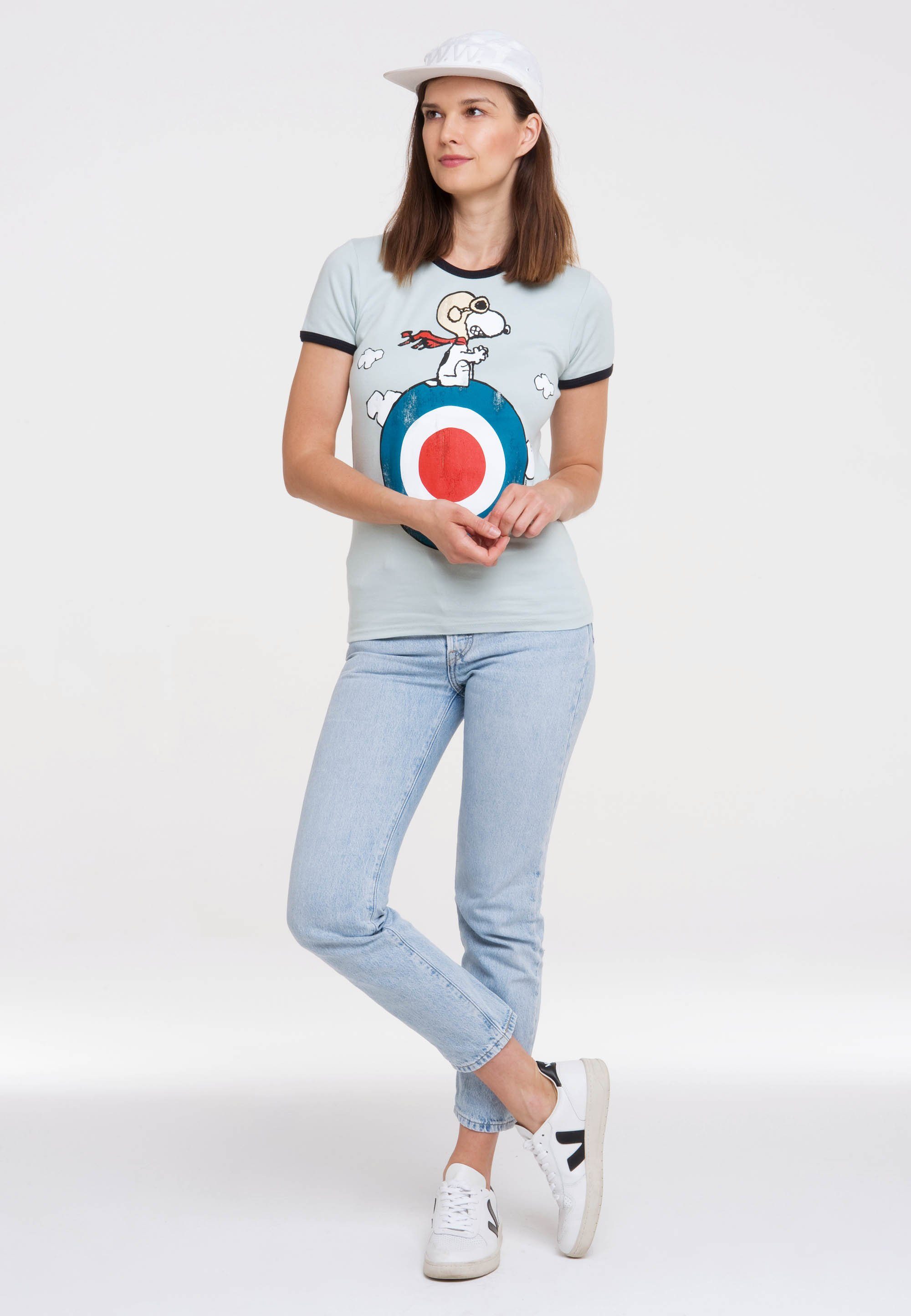 LOGOSHIRT T-Shirt Peanuts - Print lizenziertem mit Snoopy