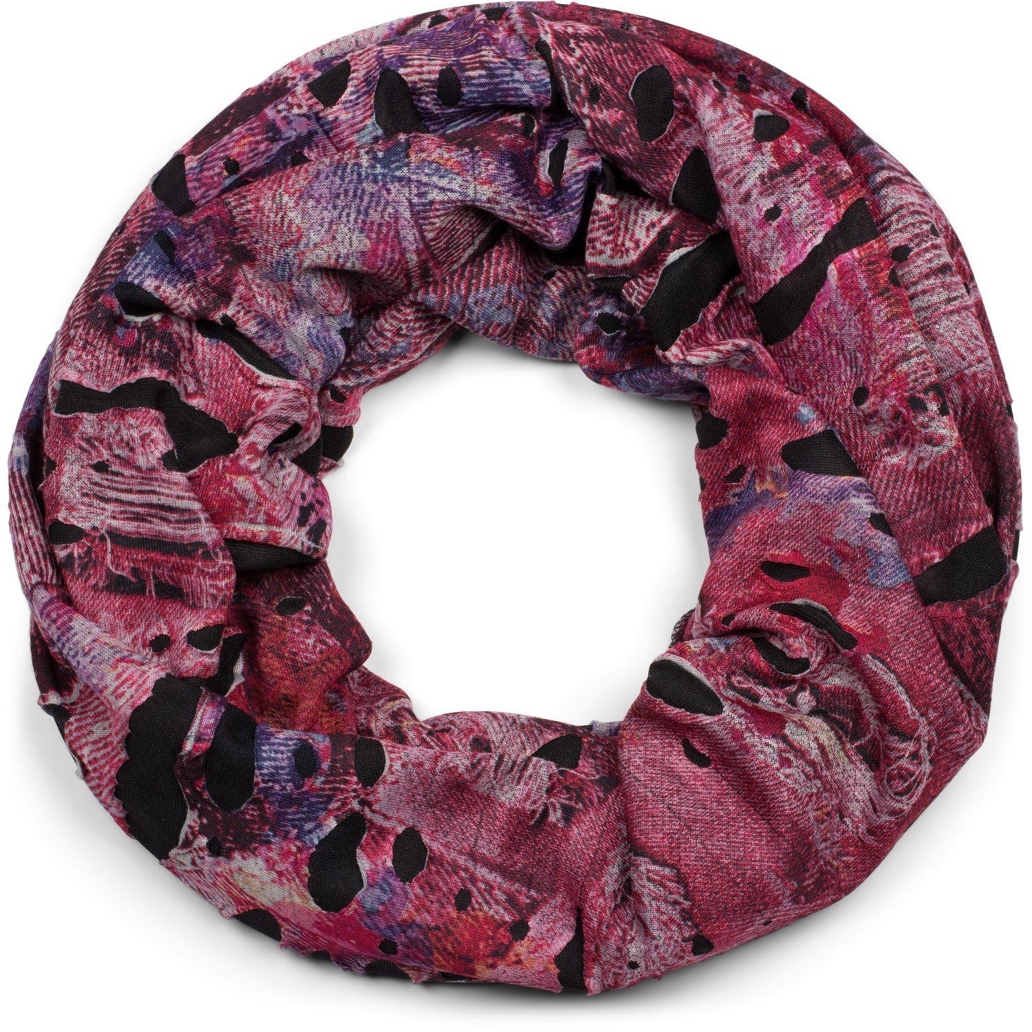 Loop Loop Schal mit Farbklecksen in Destroyed Optik