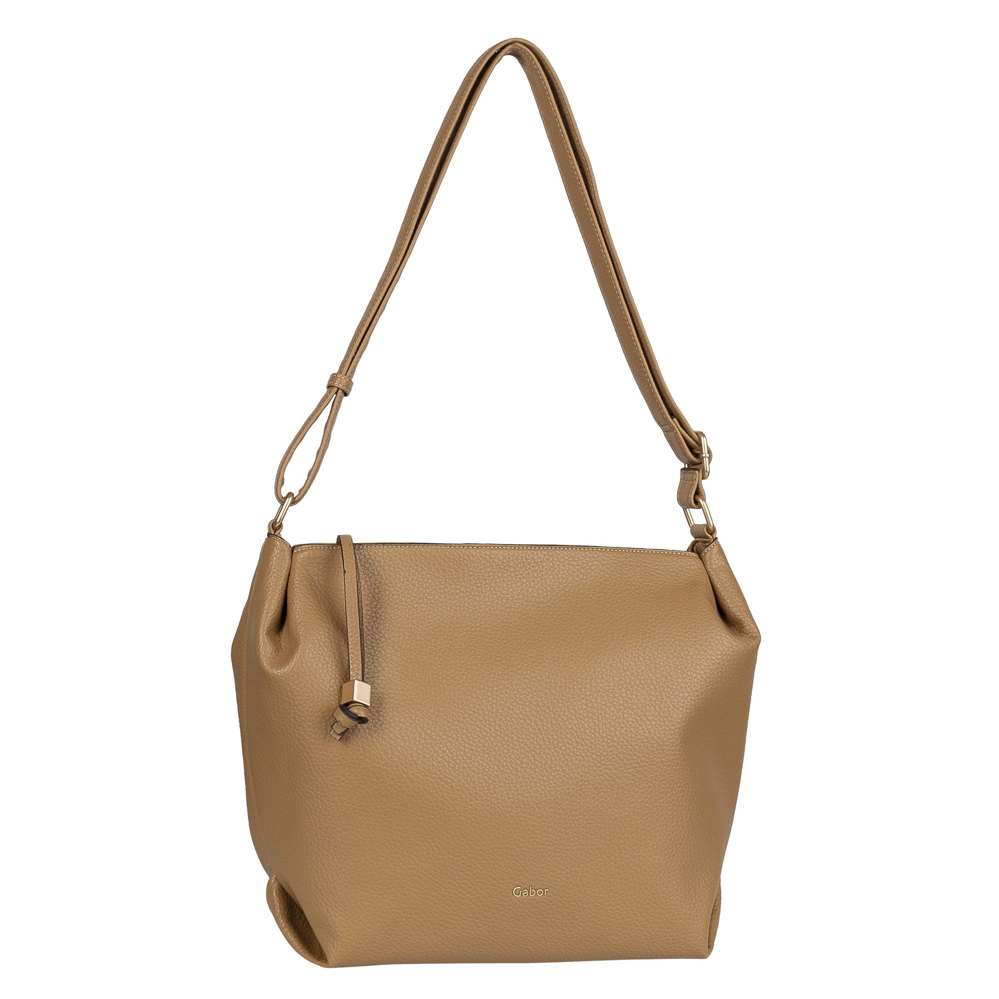 Gabor Hobo Telia, dezente Falten, eleganter Reißverschlusszipper mit goldenem Zierkubus