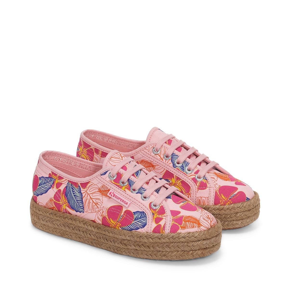 2730 ROPE HIBISCUS FLOWER PRINT Plateausneaker