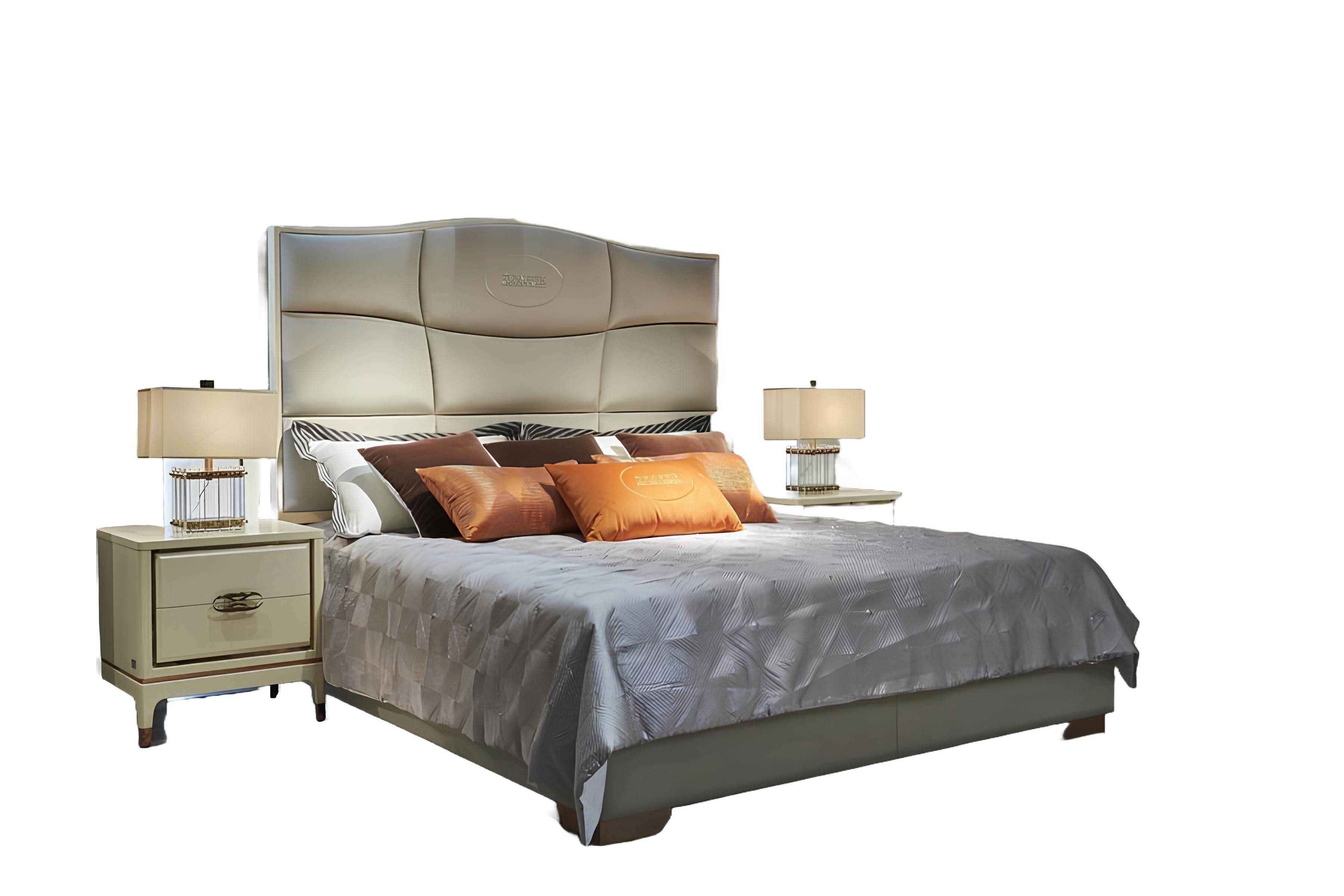 Xlmoebel Bett Luxuriöses Doppel-Hotelbett mit hochwertigem Lederoptik-Polsterdesign (Bett), Hergestellt in Europa