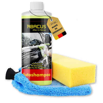 ABACUS Autoshampoo KFZ-Shampoo Auto Handwäsche Autoshampoo (Geeignet für Lack, Gummi, Kunststoffe, Chrom und vielem weiteren, [3-St. Sehr wirksam gegen Insekten so wie Fett und Öle Lackschonend)