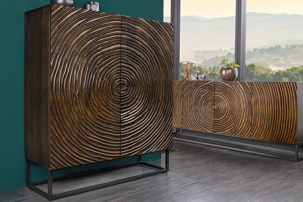 riess-ambiente Highboard ZEN CIRCLES 120cm dunkelbraun günstig online kaufen