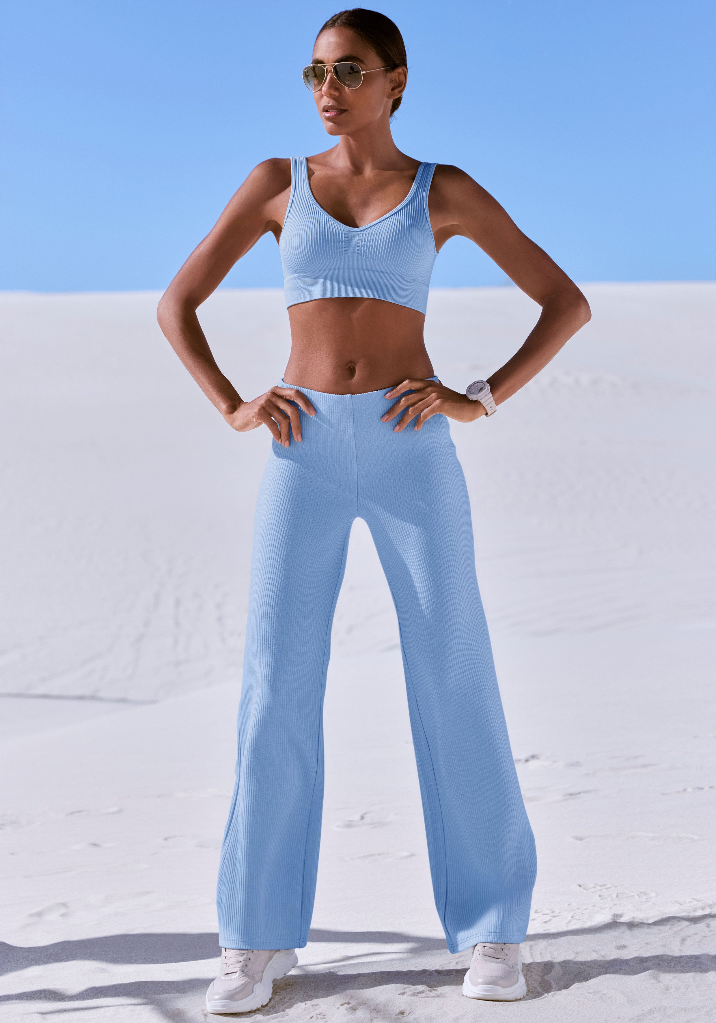 LASCANA Sporthose Seamless-Sporthose aus elastischer Rippstruktur