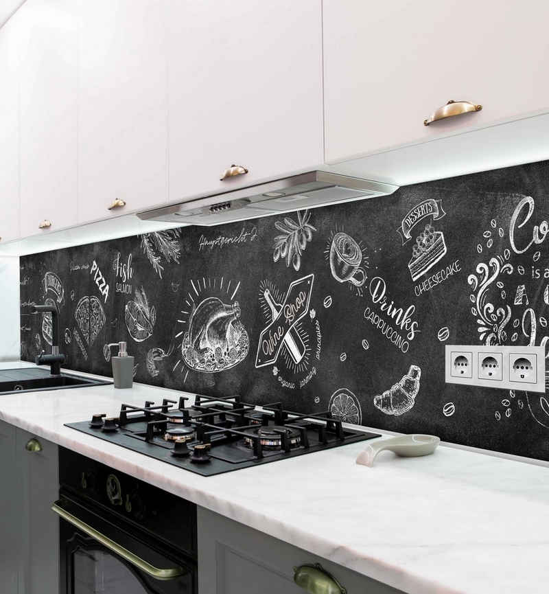 MyMaxxi Dekorationsfolie Küchenrückwand Menü Tafel Schule selbstklebend Spritzschutz Folie