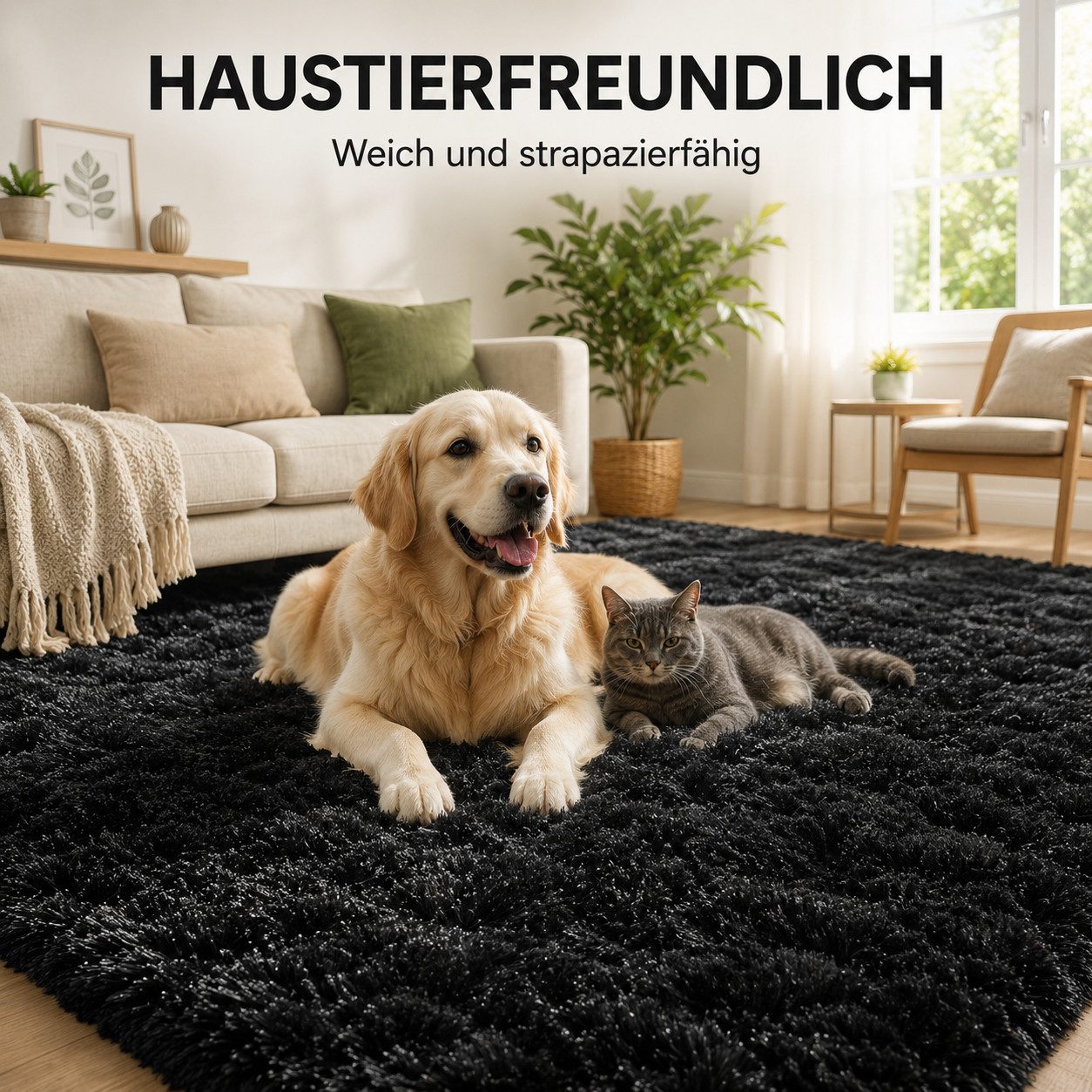 Lochas Hochflor-Teppich Hochflor-Teppich weich & kuschelig für Wohnzimmer und Schlafzimmer – Bild 5 von 5