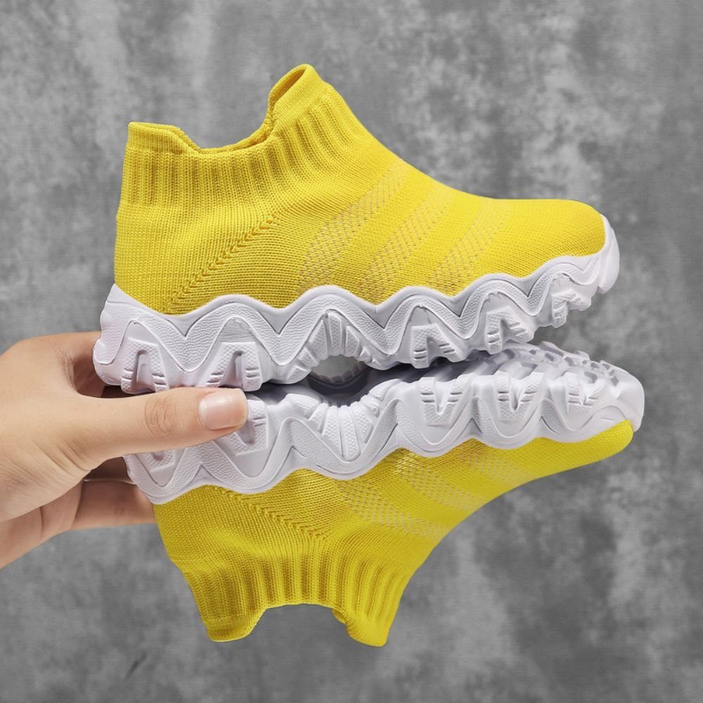 HUSKSWARE Material elastischem aus Mesh Socken On Sneaker (Slip Schuhe und Gelb ultraleichter)