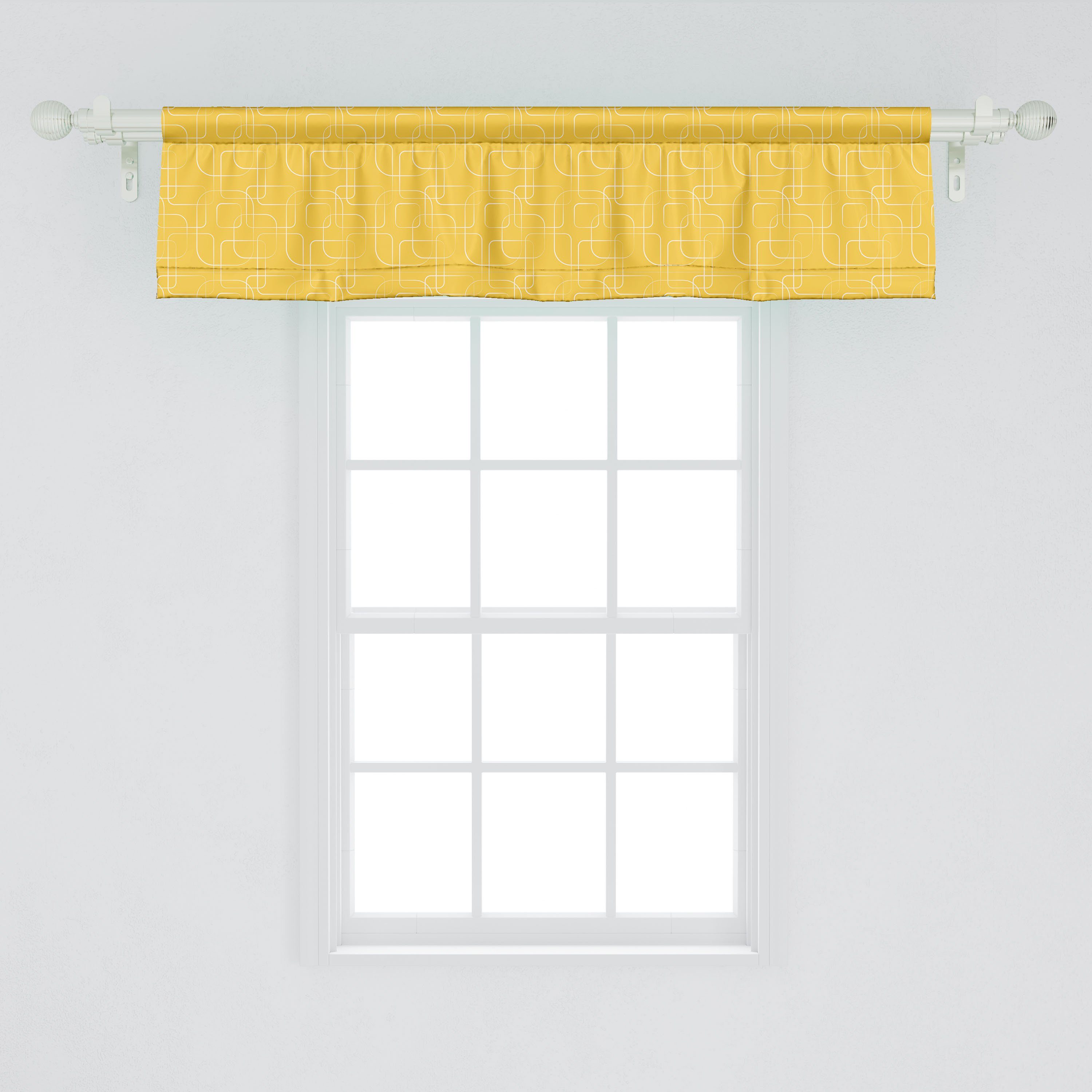 Scheibengardine Vorhang Volant für Geometrische Abakuhaus, Schlafzimmer Abstrakt Stangentasche, Squircles Microfaser, Motive Dekor mit Küche