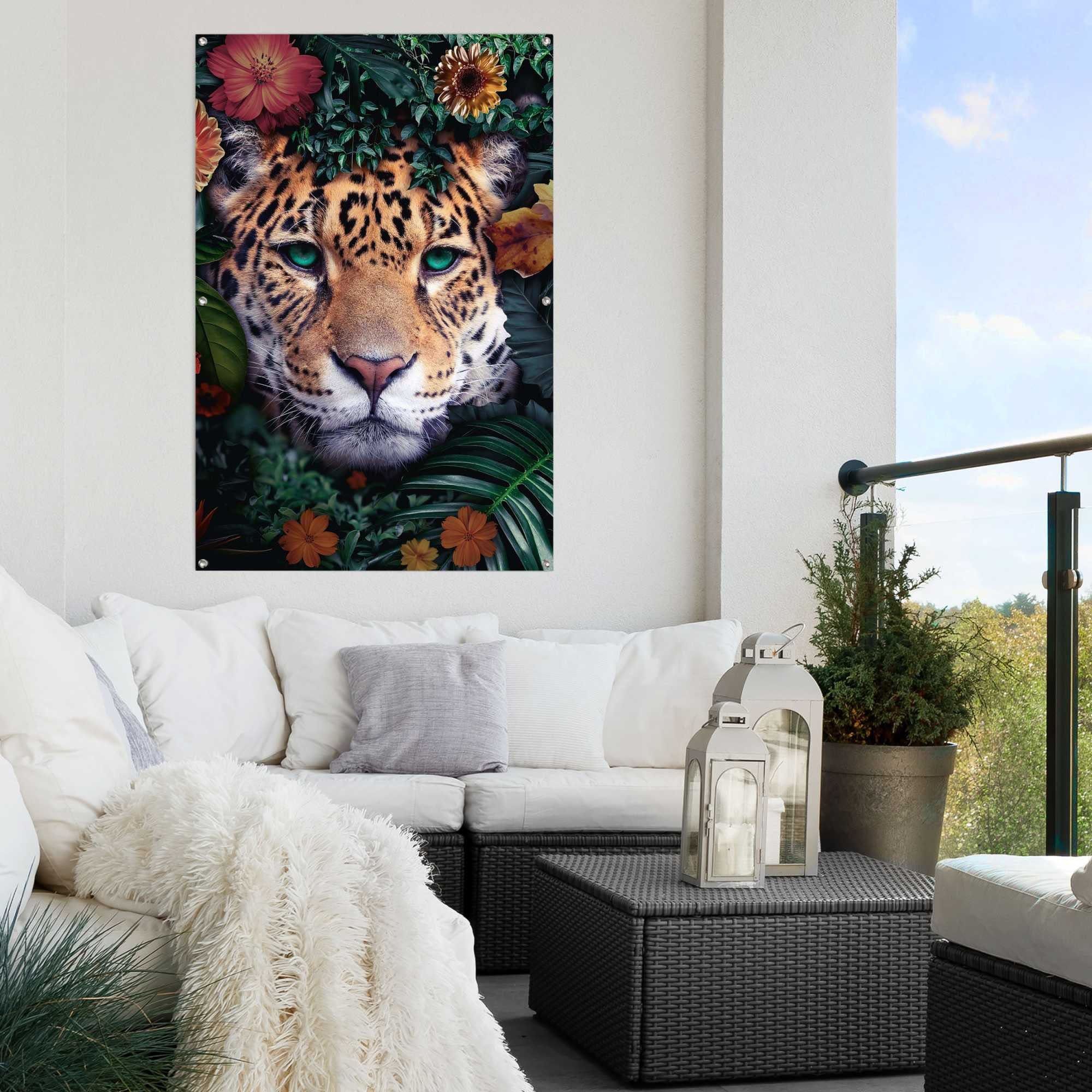 leichtes Gartenposter Leopard, für wasserfestes Poster und Reinders! Außeneinsatz den