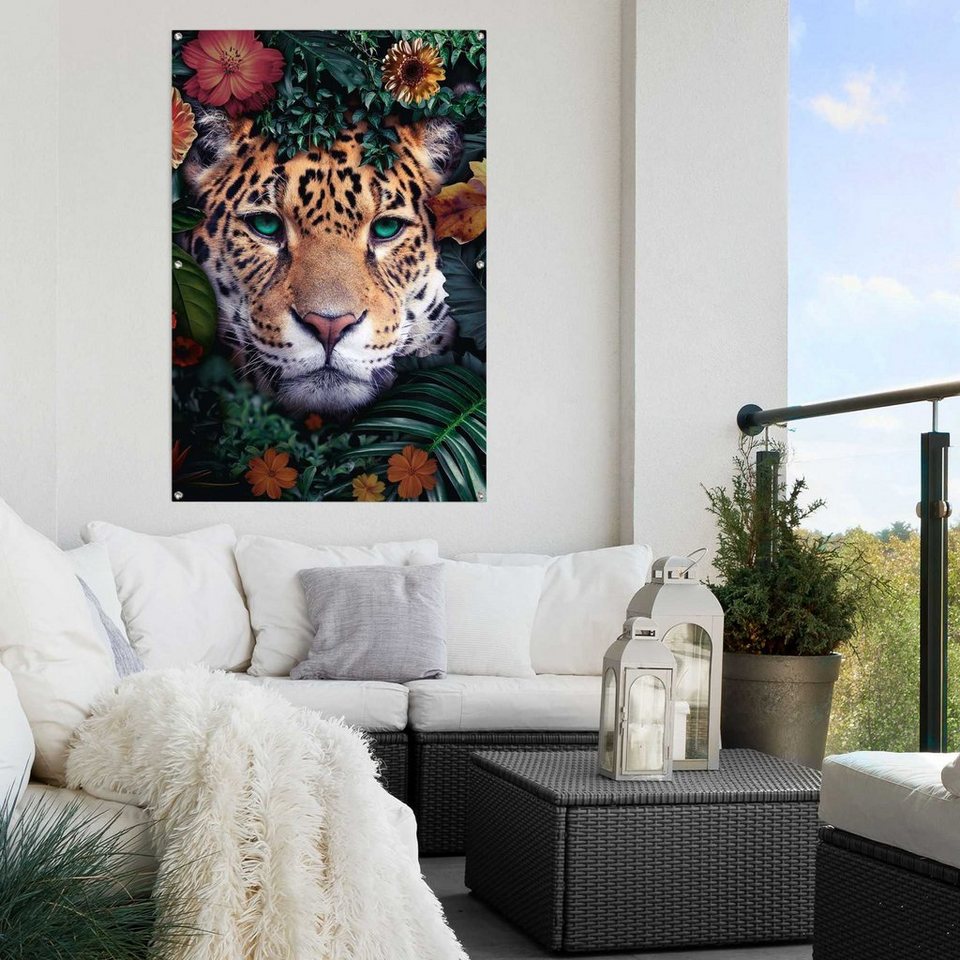Reinders! Poster Leopard, leichtes und wasserfestes Gartenposter für den  Außeneinsatz