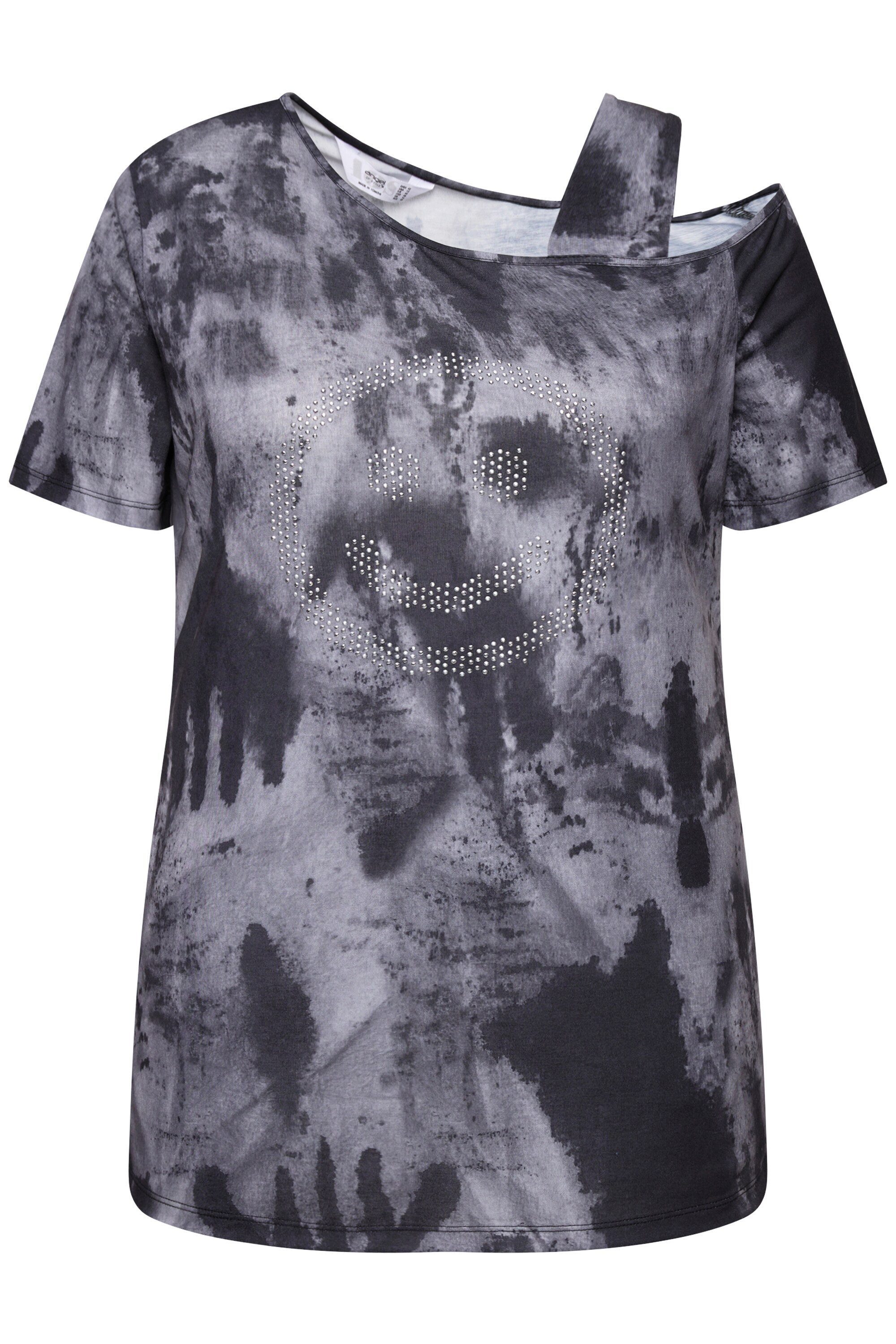 Angel of Style T-Shirt T-Shirt Straight Fit Batikprint Schulter CutOut günstig online kaufen