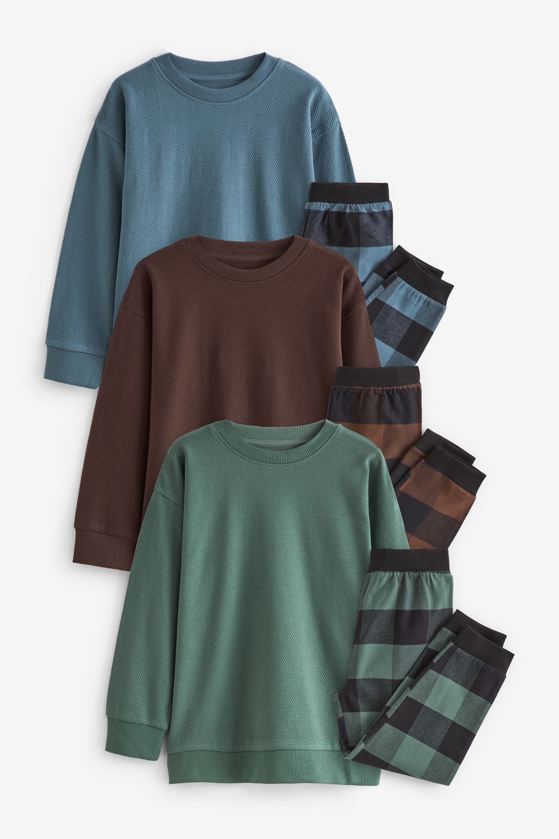 Next Pyjama Karierte Pyjamas aus Webstoff im 3er-Pack (6 tlg)