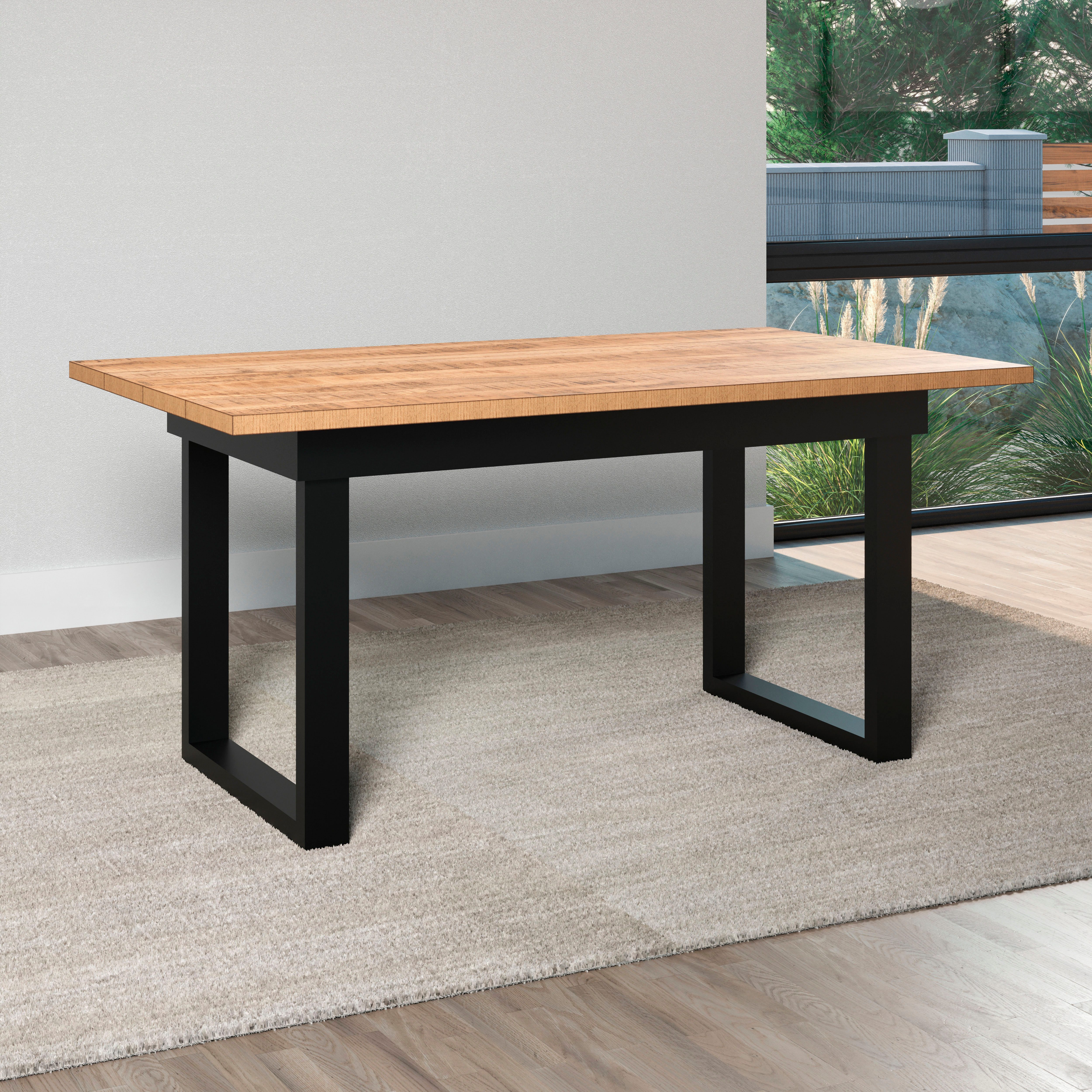 Home affaire Esstisch Elda (1-St), Esstisch mit 32 mm Tischplatte und Metallfüßen – (B/T/H) 160/90/76 cm