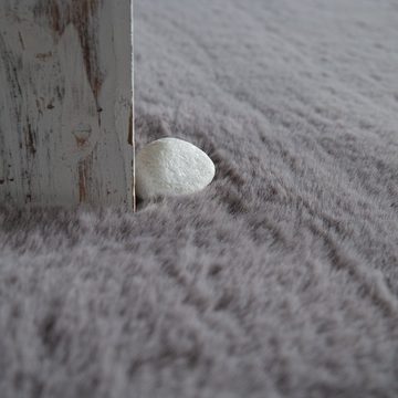 Fellteppich Hochflor Teppich Wohnzimmer Kunstfell Softes Kaninchenfell, TT Home, Läufer, Höhe: 26 mm