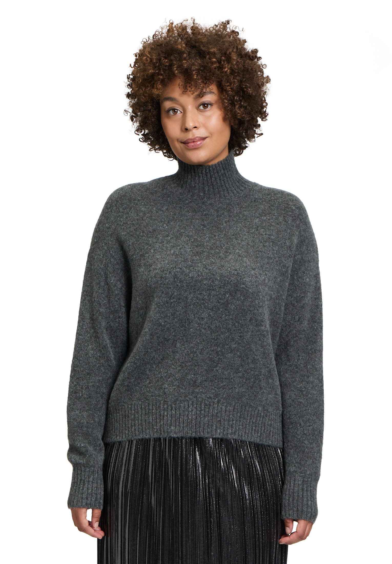 Strickpullover Cartoon Damen Strickpullover mit Stehkragen