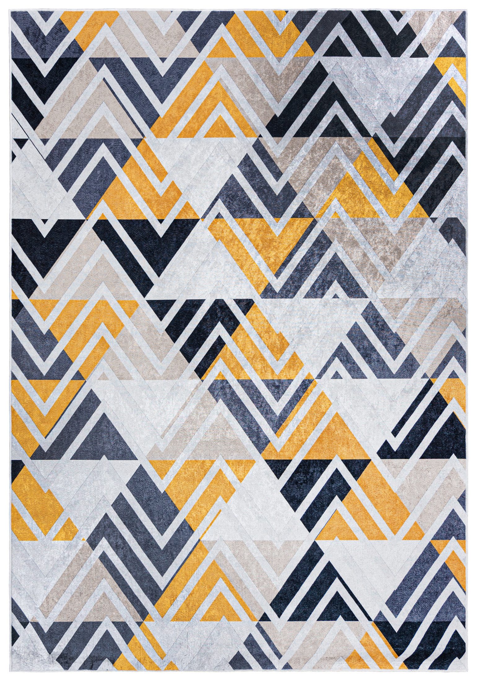 Mazovia Designteppich Modern Teppich für Wohnzimmer, Schlafzimmer, Esszimmer, 80 x 150 cm, Kurflor, Waschbar in Waschmaschine, Höhe 5 mm, Rutschfest