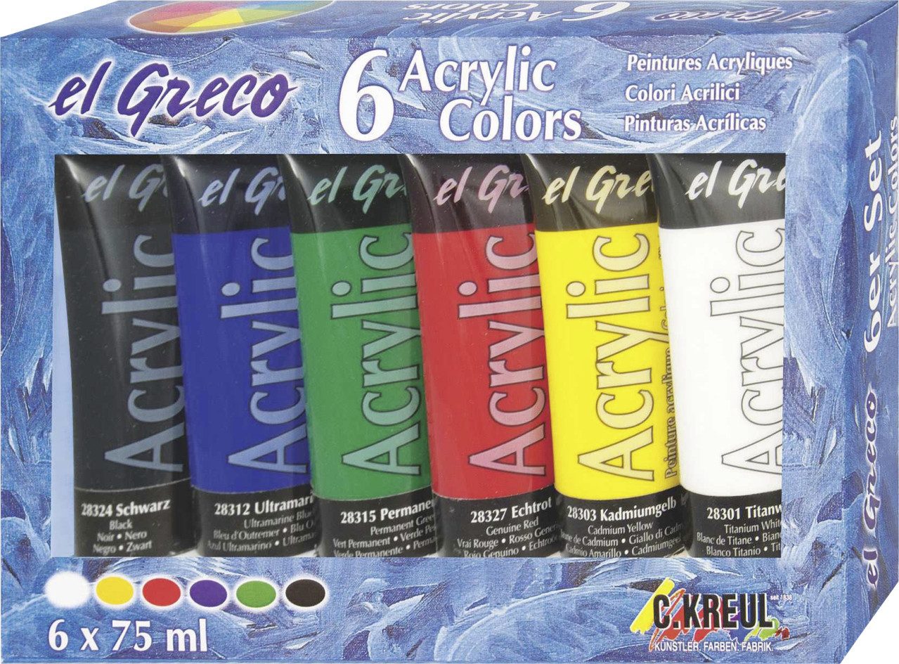 Kreul Acrylfarbe Kreul el Greco Acrylic Set 6 x 75 ml Tuben