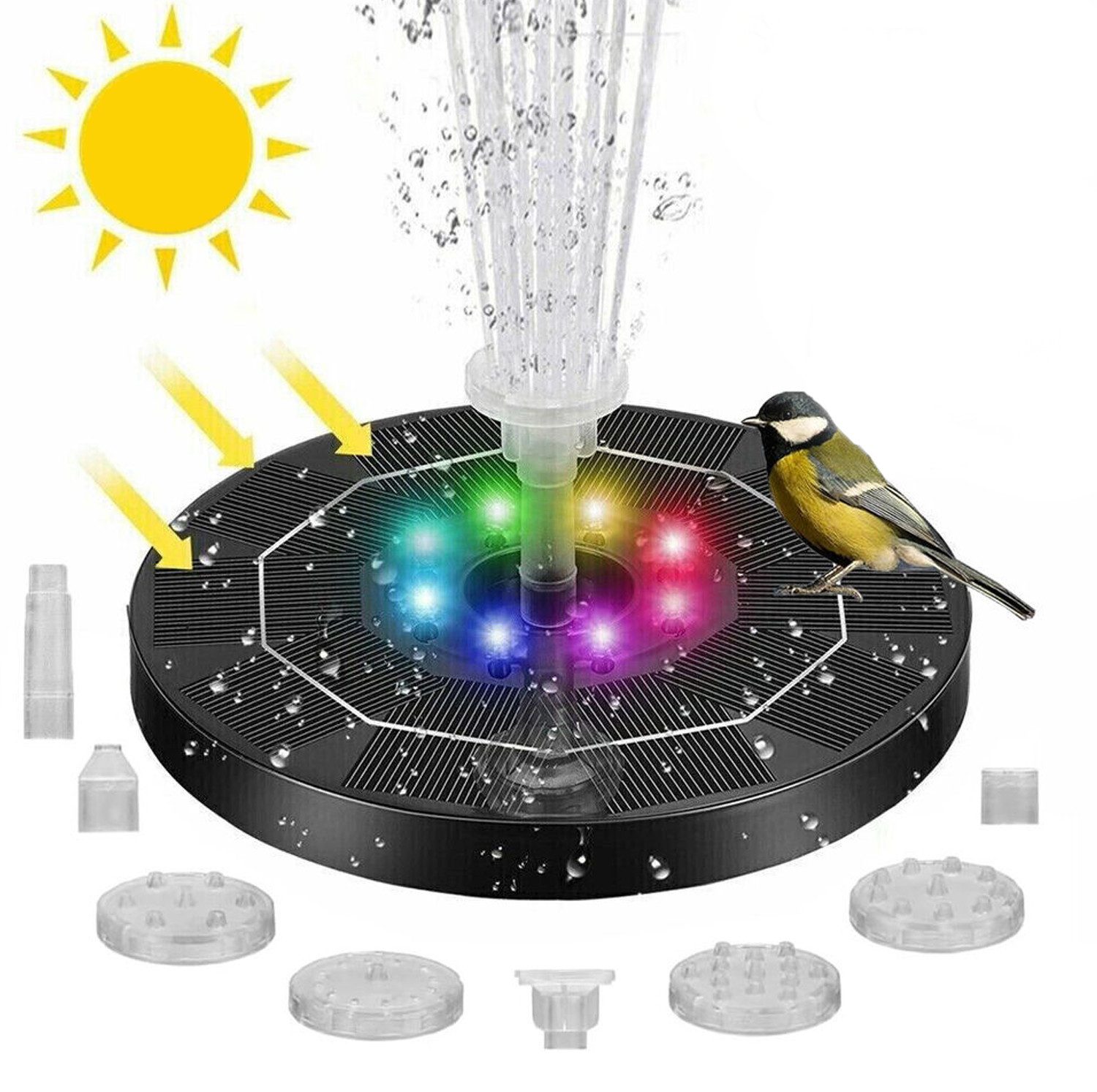 BlingBin Gartenbrunnen Solar Springbrunnen mit LED günstig online kaufen