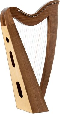 Classic Cantabile Konzertgitarre Keltische Harfe 19 Saiten, Inkl. Tasche, 2 Stimmschlüssel & Ersatzsaiten, Celtic Harp aus Walnussholz- Es-Dur gestimmt