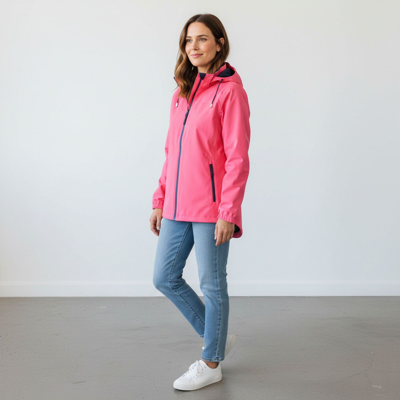 Dry Fashion Fahrradjacke Spiekeroog Damen Funktionsjacke - Regenjacke leicht & verstaubar Jacke Wasserdicht, Windicht, Atmungsaktiv, Kapuze mit Vorderschirm