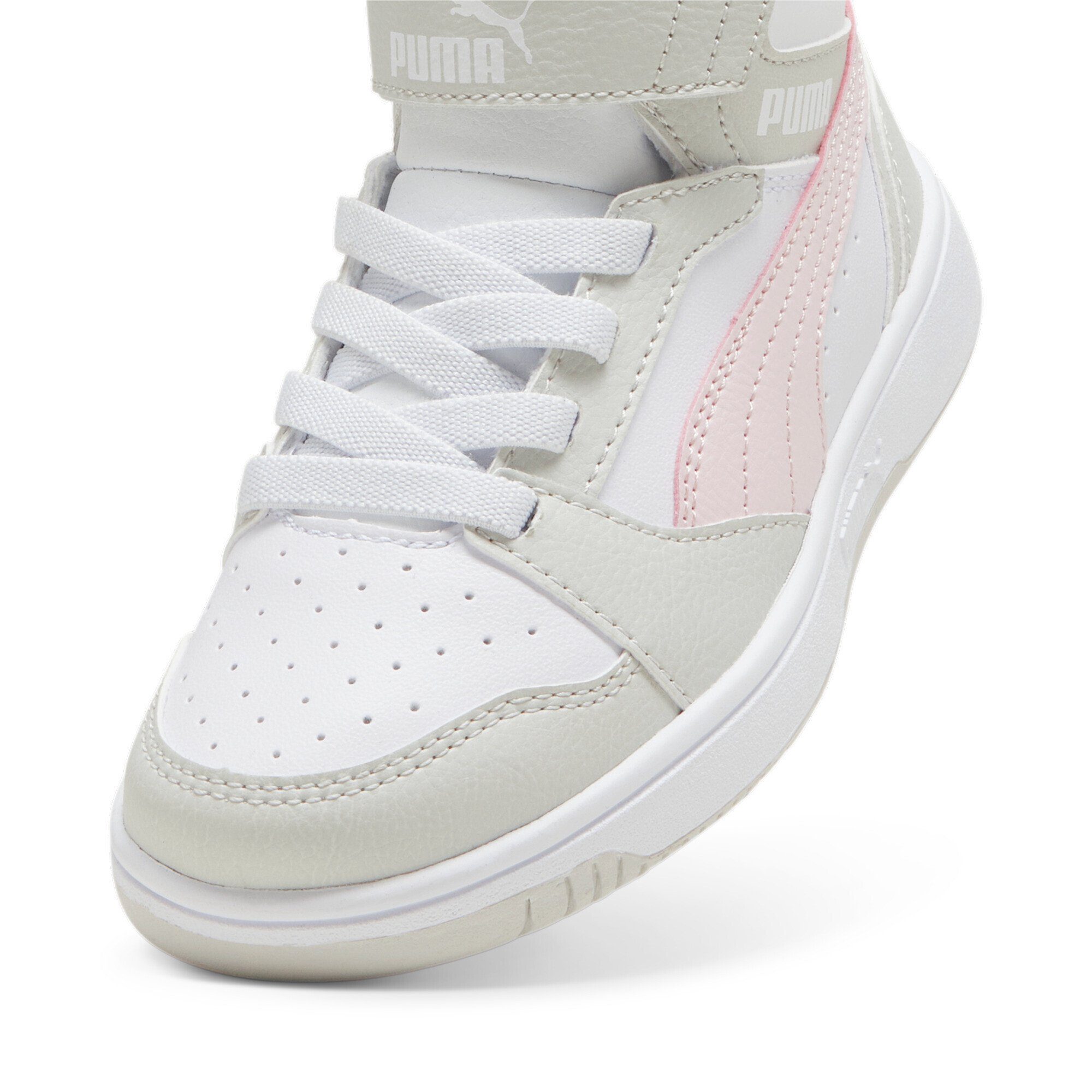 White Pink Gray PUMA Sneaker Frosty Rebound V6 Mid Sneakers Sedate