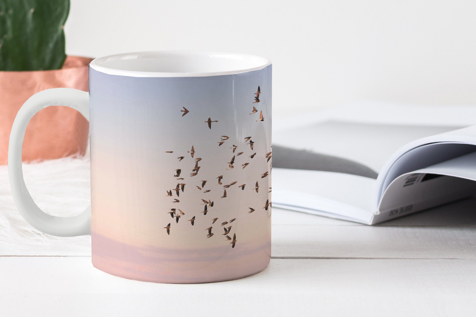 Meer - Kaffeetassen, - Becher, MuchoWow Geschenk Sommer, - Teetasse, Keramik, Himmel - Teetasse, Tasse Vögel Natur