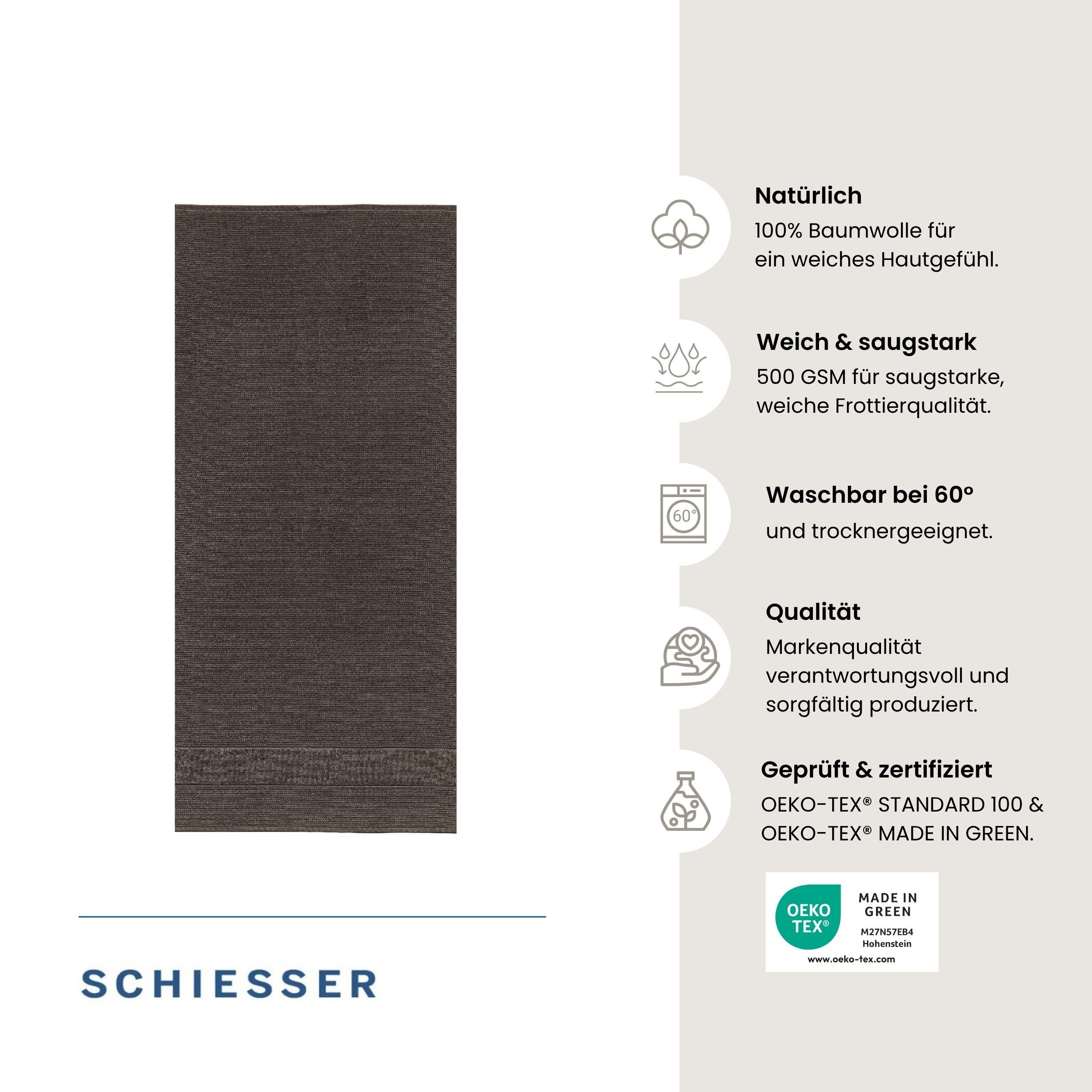 Schiesser Saunatuch Turin in angesagter Reiskornoptik, Frottier (1-St), OEKO-TEX® MADE IN GREEN – Bild 2 von 5