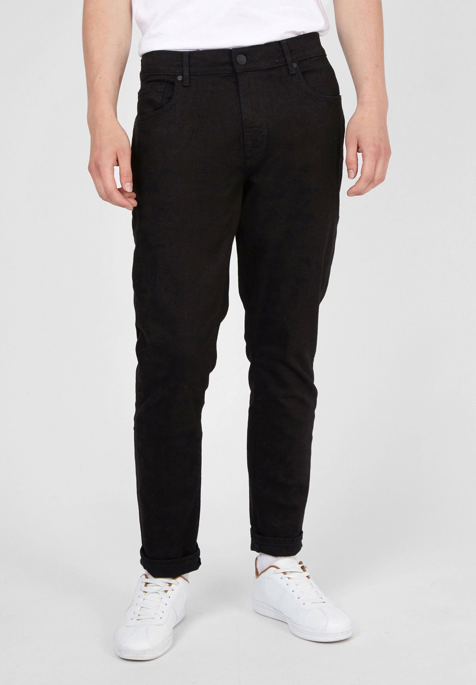 Jean Gerade Sherman geschnittene Straight-Jeans Black schwarzgewaschene Ben Straight Jeans