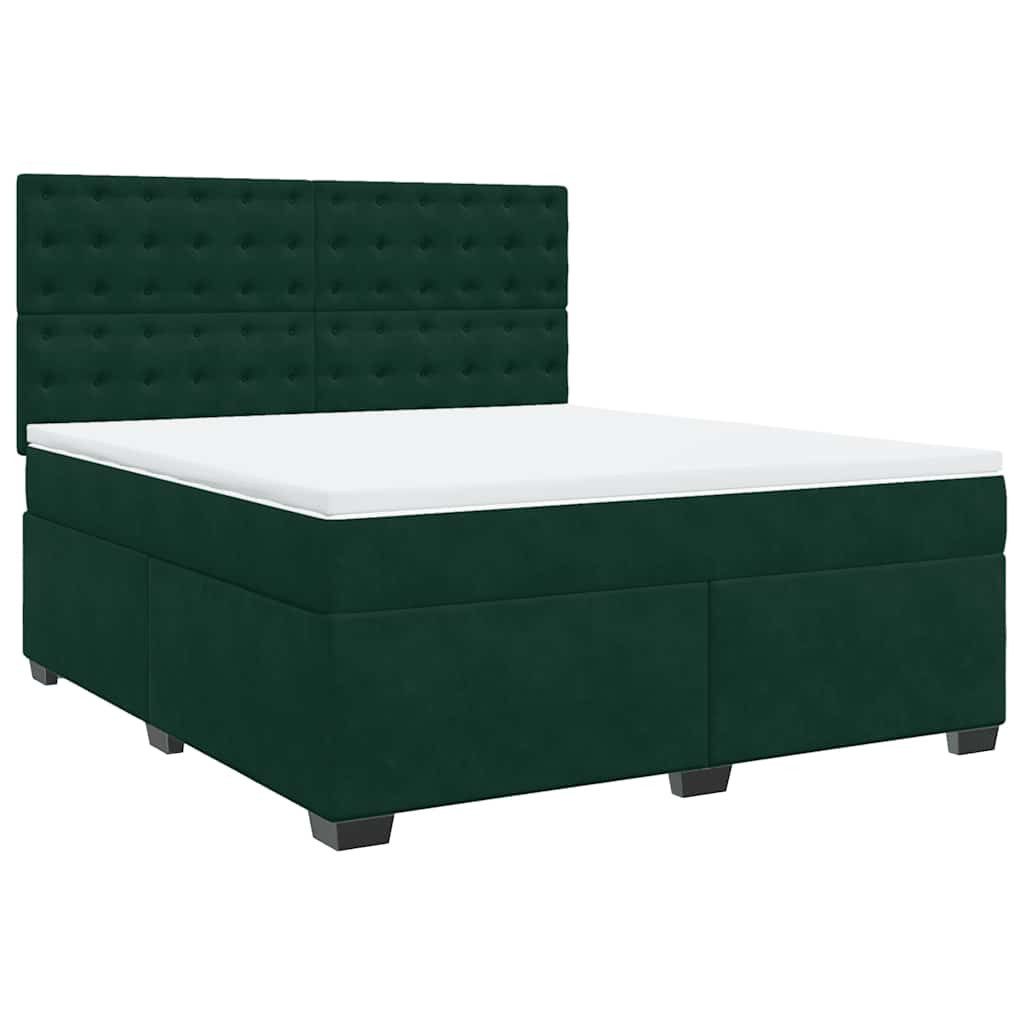 Bett Boxspringbett mit Matratze Dunkelgrün 180x200 cm Samt