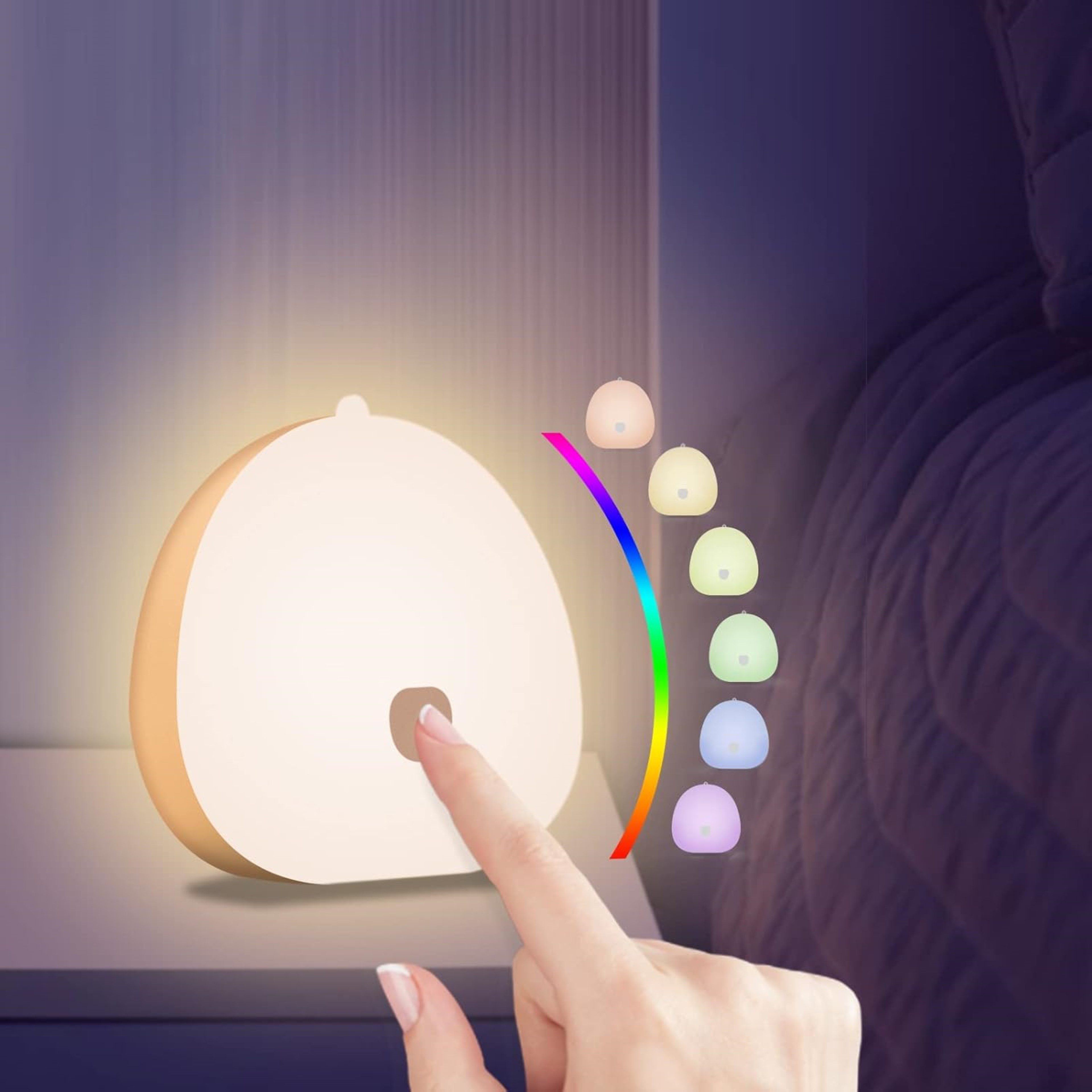 LA CUTE LED Nachtlicht Yifacoom Nachtlicht für Kinder, LED integriert, nicht austauschbar, Warmweiß, Kaltweiß, Neutralweiß, RGB, Touch-Steuerung & RGB-Farbwechsel mit Akku