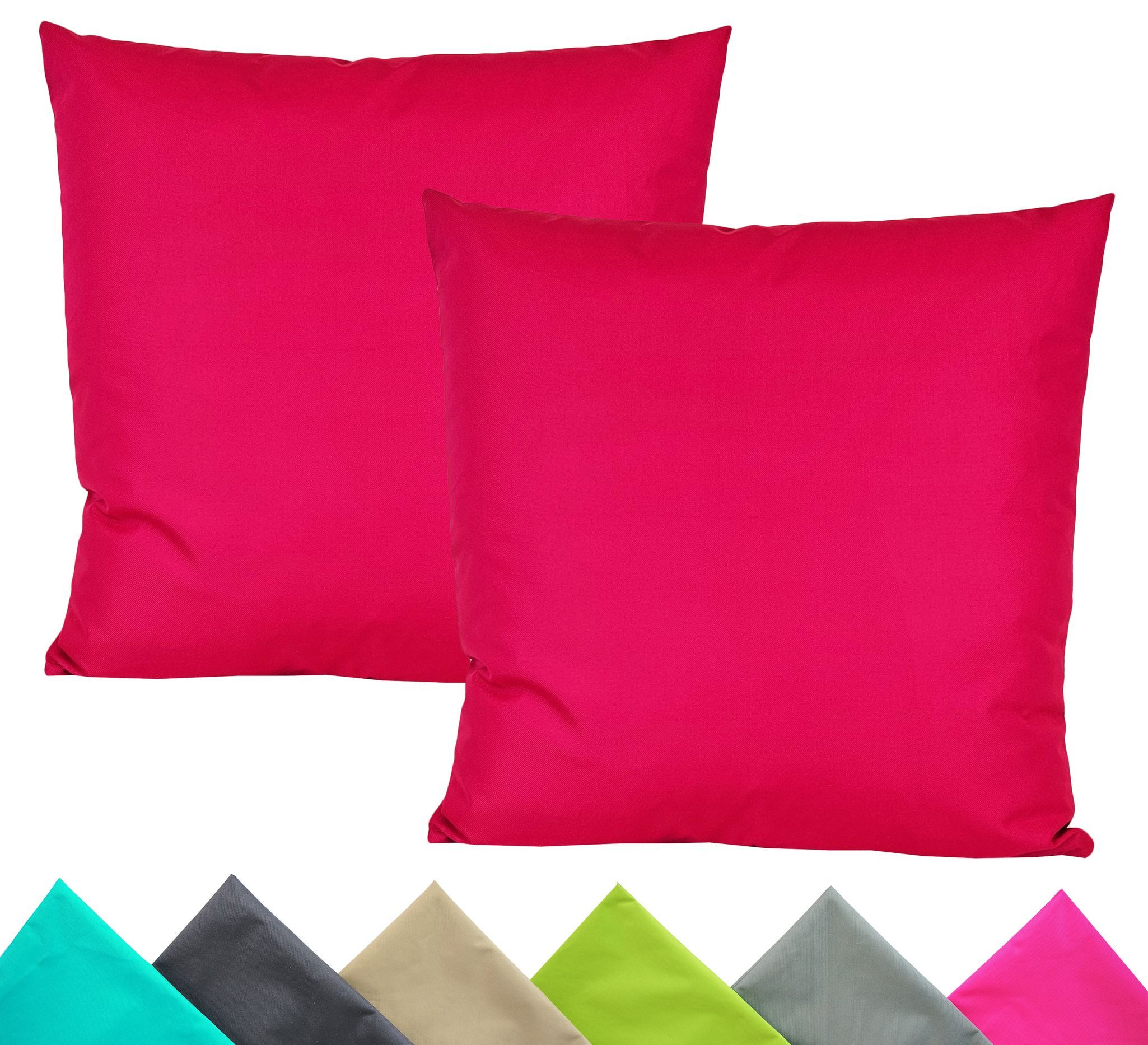 JACK Kissenbezüge 2er Set 40x40cm Outdoor Wasserfest, (2 Stück), 2x Kissenhülle, strapazierfähig, wasserabweisend, Innen & Außen
