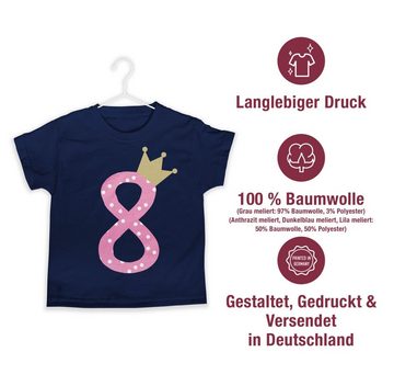 Shirtracer T-Shirt Acht Krone Mädchen Achter (1-tlg) 8. Geburtstag
