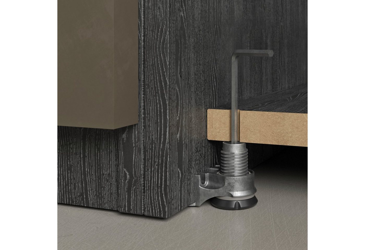 Thumbnail - SO-TECH® Möbelbeschlag Sockelhöhenversteller INTEGRATO, Tragkraft 175 kg / Stück (1 St), Sockelfuß höhenverstellbar bis ...