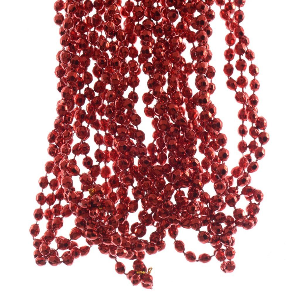 Kaemingk Weihnachtsbaumkugel Perlenkette Diamanten Ø 0,5 cm Länge 2,7 m rot | Weihnachtskugeln