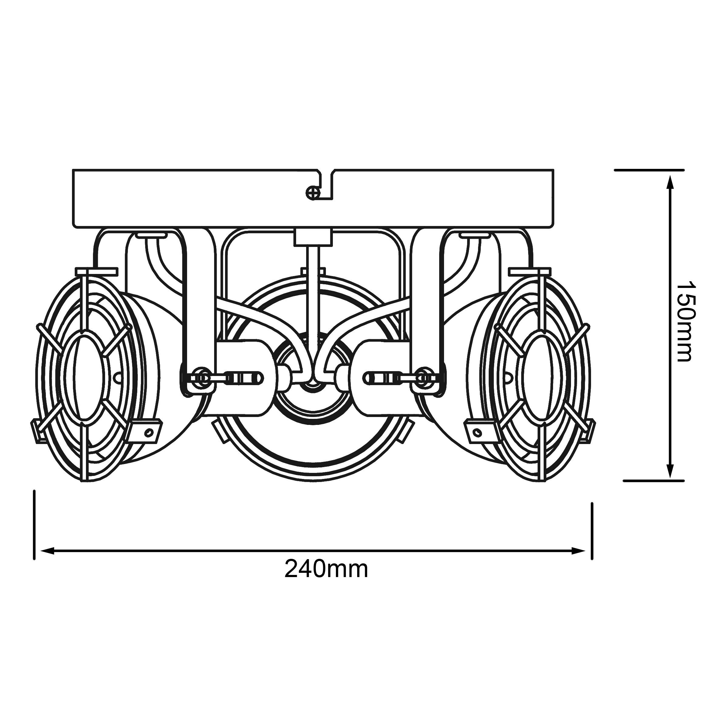 Jesper 3x LED-PAR51, 3flg Lampe schwarz Brilliant 3000K, Jesper, Spotrondell GU10 Deckenleuchte LED korund