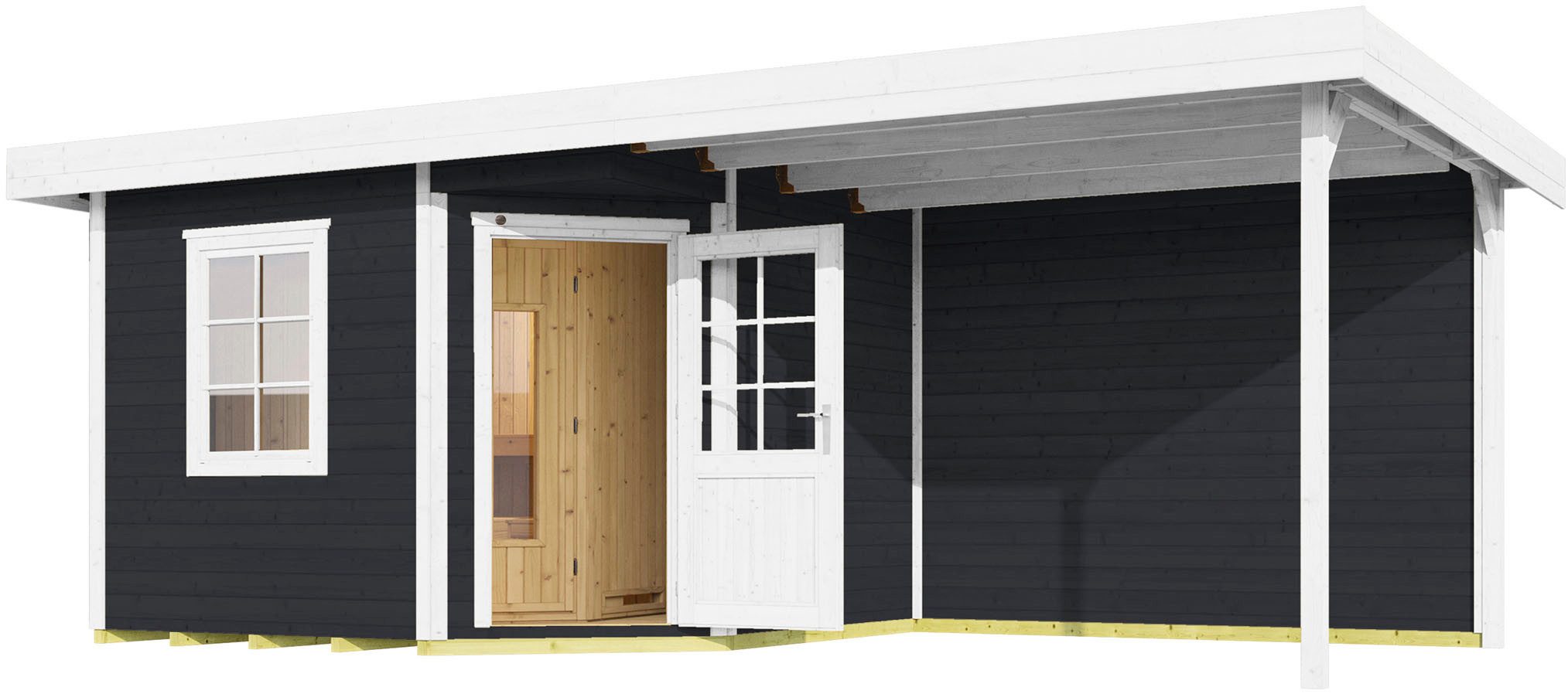 weka Saunahaus SALO 2, BxTxH: 646 x 338 x 237 cm, 28 mm, inkl. hochwertiger Elementsauna