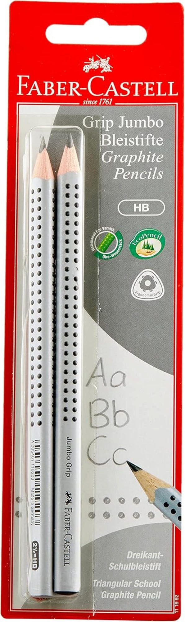 Faber-Castell Bleistift Faber-Castell JUMBO GRIP Bleistift HB Dreikant – 2 Stück