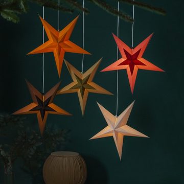 STAR TRADING LED Stern Papierstern Diva Weihnachtsstern 5-zackig - hängend D: 60cm Samtstern