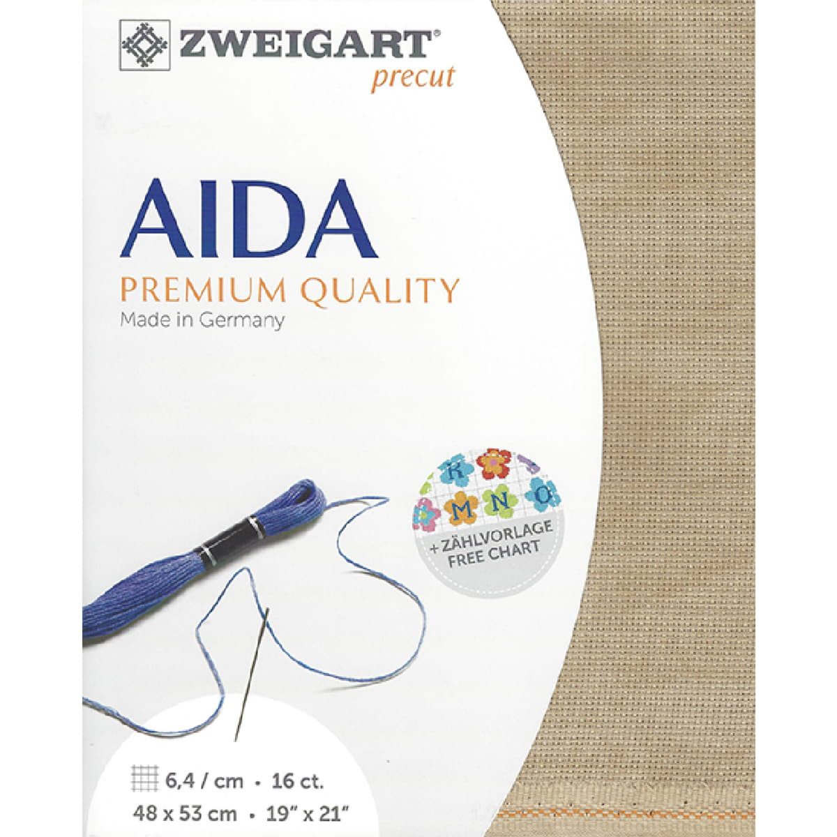 Zweigart Kreativset AIDA Zweigart Precut 16 ct. 3251 Farbe 3009 vintage, 48x53 cm, (embroidery kit by Marussia)
