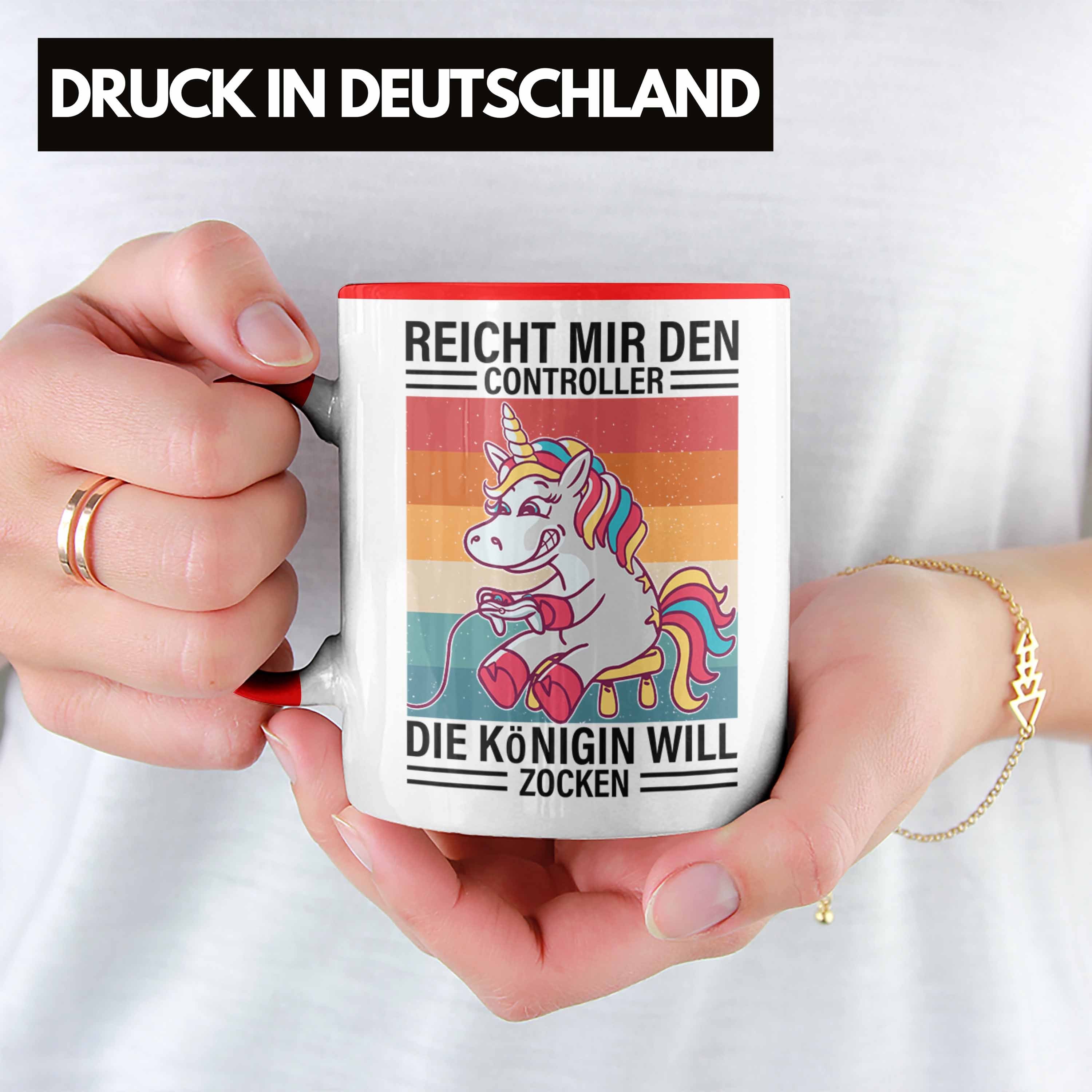 Zockerin Spruch - Gamer Tasse Trendation Tochter Rot Geschenkidee Geschenk Tasse Mädchen Gaming Girl Trendation