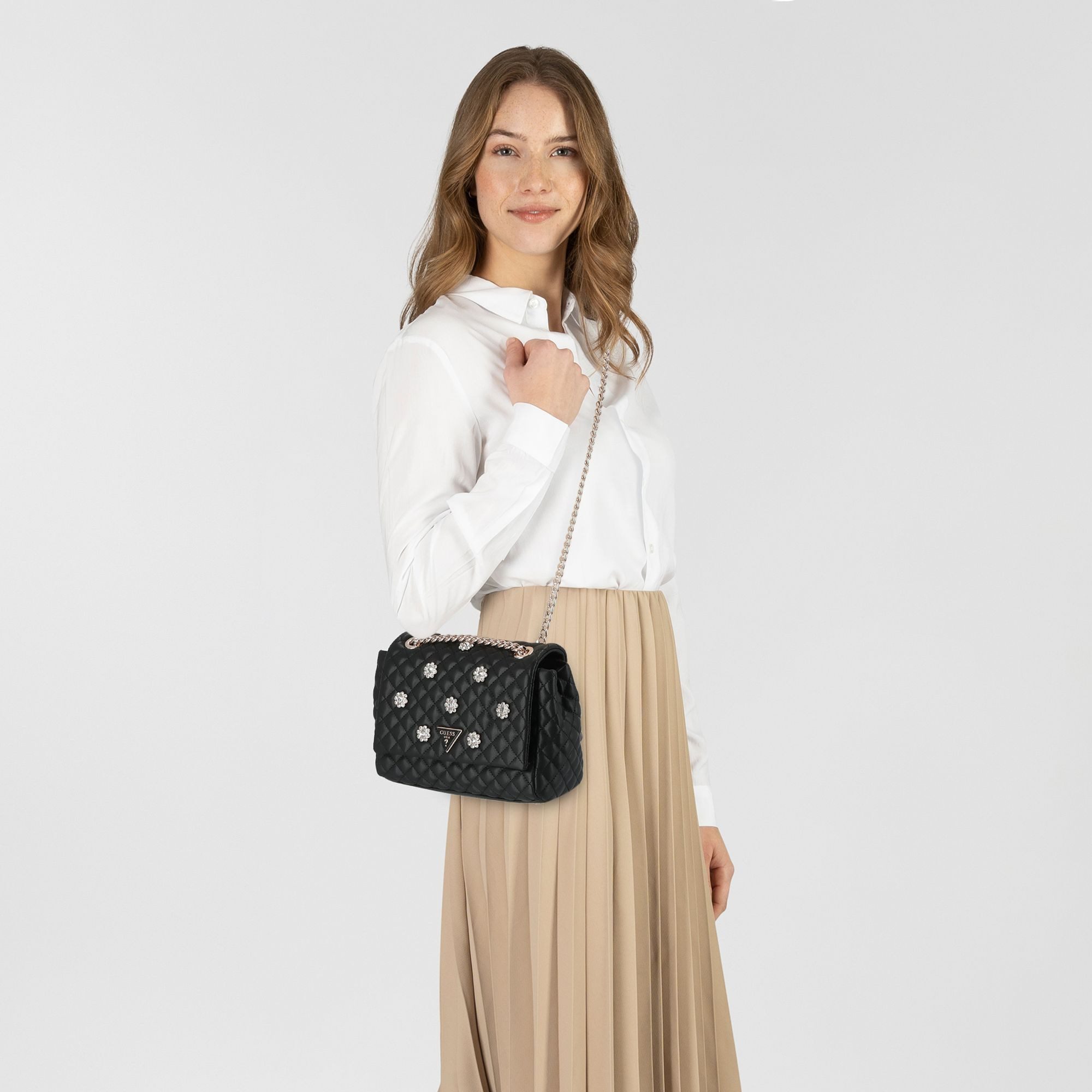 Guess Schultertasche Everlee, Polyurethan günstig online kaufen