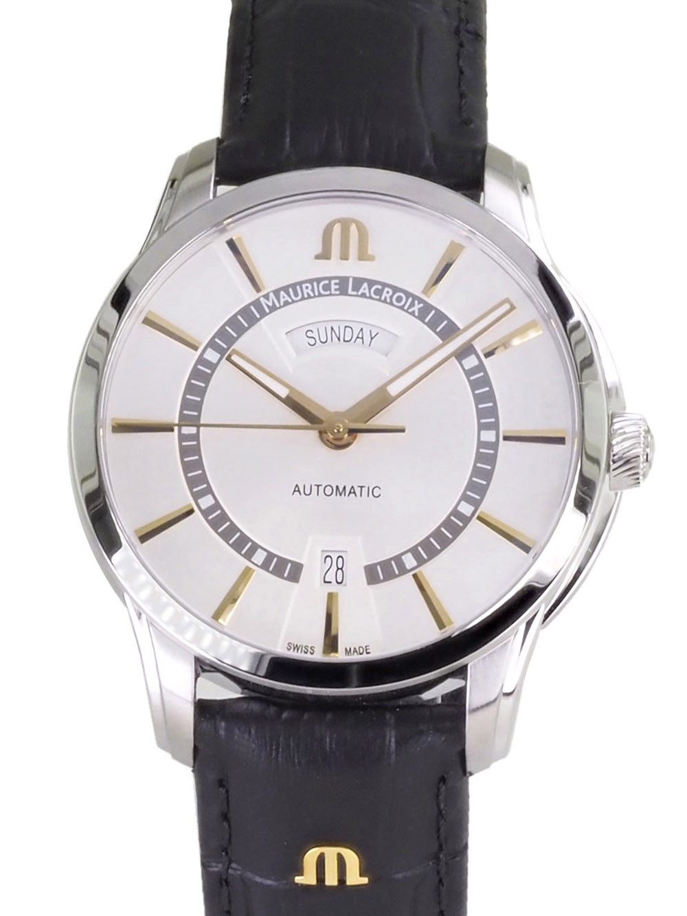 MAURICE LACROIX Automatikuhr schweizer Pontos Day Date PT6358-SS001-230-2 41 mm Ø Pontos Day Date, Glasboden