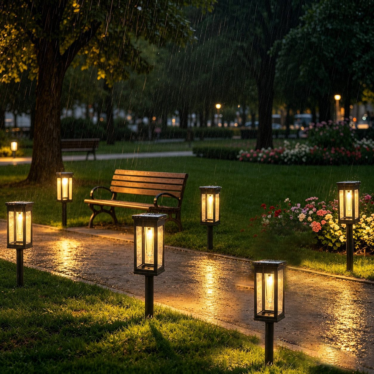Vornix LED Solarleuchte Solarlampen, Solarlampen für Außen Garten, Metall Solar Gartenleuchten für Außen Garten Draußen Balkon, IP65 Wasserdicht Solarlaterne für Auße