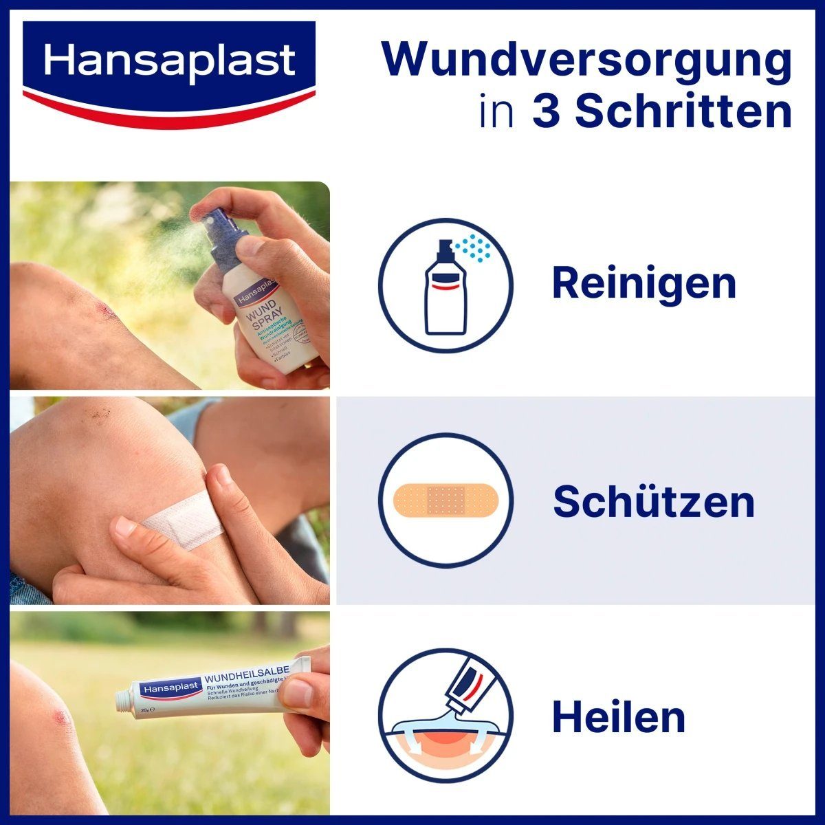 Hansaplast Wundpflaster Wundspray (50 ml), zur antiseptischen Wundreinigung