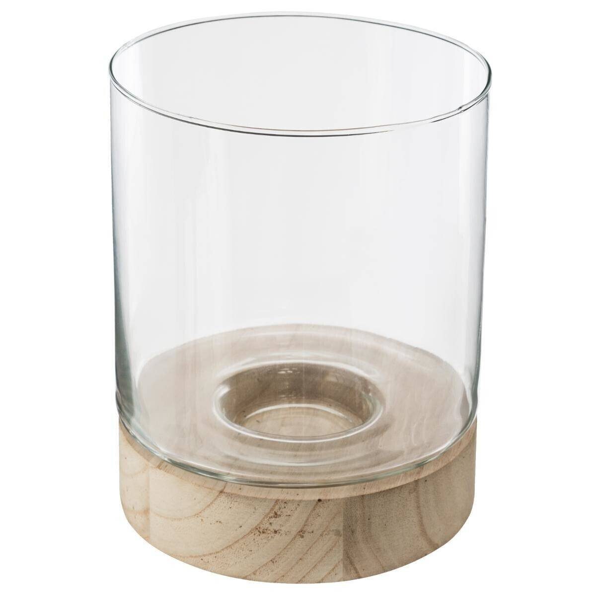Atmosphera Créateur d'intérieur Kerzenhalter Teelichthalter-Set ETE, Glas, mit Holzuntersetzern, 3 Stück (Kerzenhalter) – Bild 5 von 5
