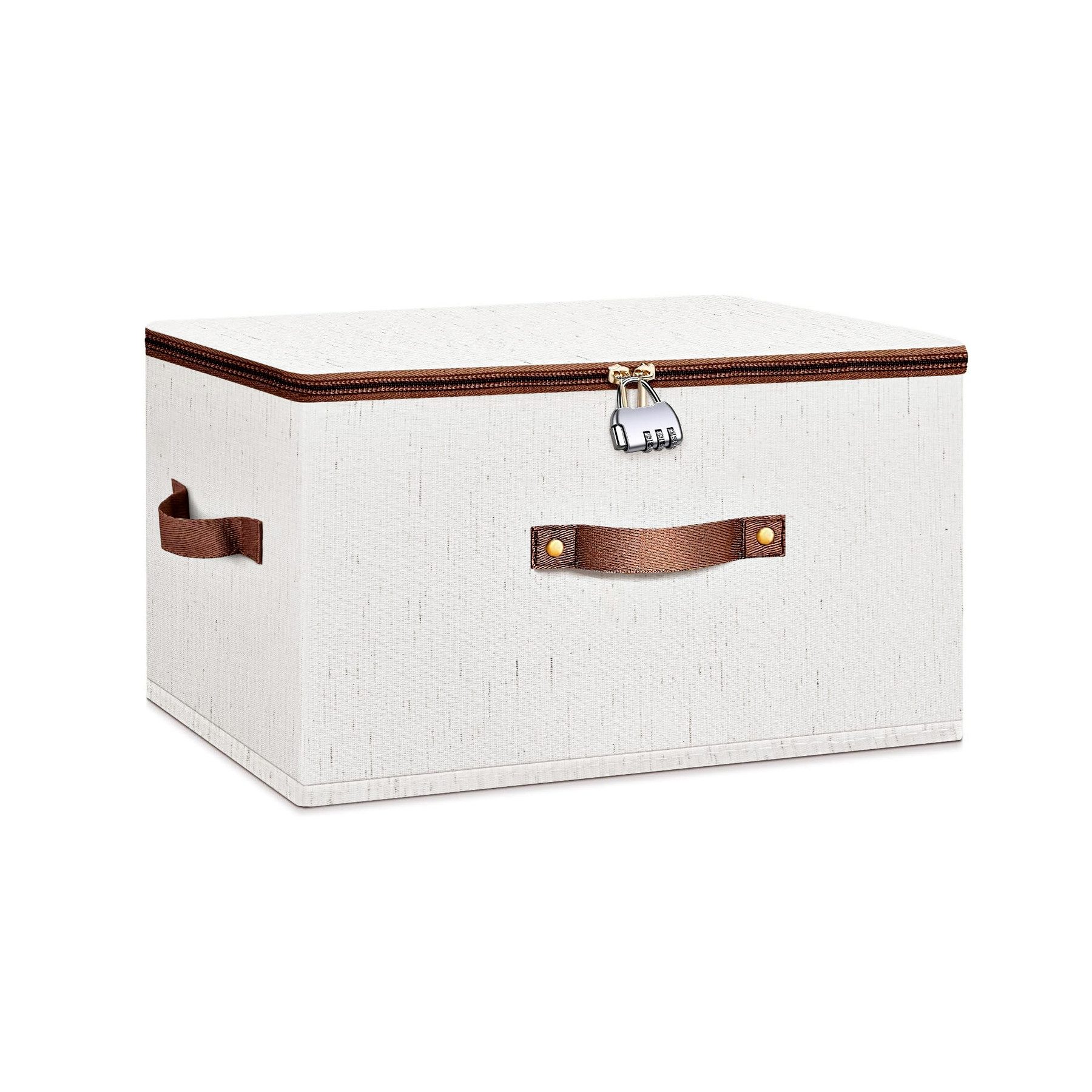 Coonoor Aufbewahrungsbox Aufbewahrungsbox mit Reißverschluss, Aufbewahrungsbox mit Deckel, große Baumwoll-Leinen-Aufbewahrungsbox