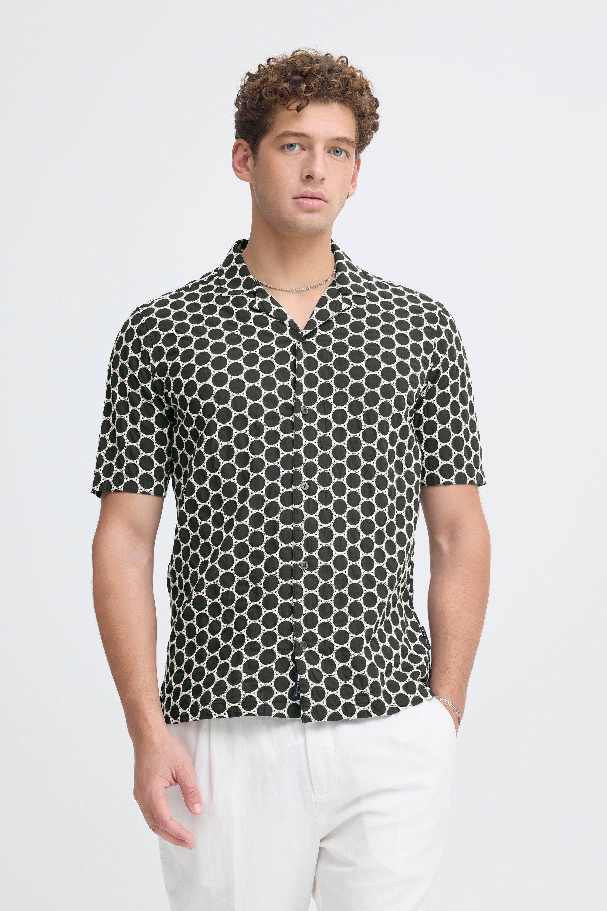 Casual Friday Kurzarmhemd CFSamwell Alloverprint Hemd mit Kuba-Kragen